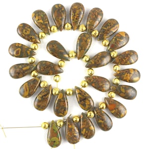 1 Strand Natural fruit Jasper Briolette Beads,Jasper Stone,fruit Jasper,Semi-Precious Stone,9&quot; Long, Multi color Beads,Gemstone Wholesaler