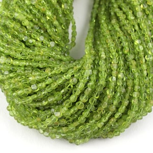 1 Strand Natural Peridot Smooth Coin Shape Center Drill Beads-Peridot Bead 4mm-5mm 13&quot; Long,Peridot Smooth Beads,Peridot Beads,Green Beads