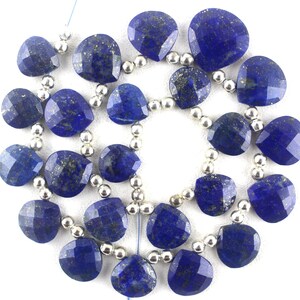 CHRISTMAS SALE 2 Matched Pairs Natural Lapis Lazuli Heart Shape Faceted 11x12-17x18mm Beads,Lapis Bead,Lapis Lazuli,Faceted Bead,Heart Beads