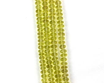 Lemon Quartz Rondelle Strand: Faceted Natural Gemstone Beads, 8-10mm