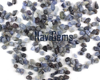 50 Pieces: Natural Blue Sapphire Rough Gemstone (6-8 MM)