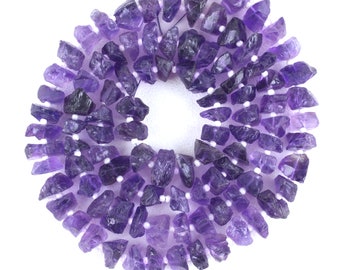 Hilo de amatista azul en bruto AAA: Piedra preciosa natural para la elaboración de joyas (6-8 mm)