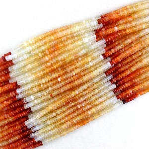 Best Quality 13&quot; Long Natural Mexican Fire Opal Beads,Faceted Beads 3.5-4 MM, Fire Opal Gemstone,Faceted Rondelle Opal , Wholesale Price