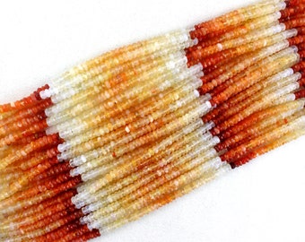Best Quality 13&quot; Long Natural Mexican Fire Opal Beads,Faceted Beads 3.5-4 MM, Fire Opal Gemstone,Faceted Rondelle Opal , Wholesale Price