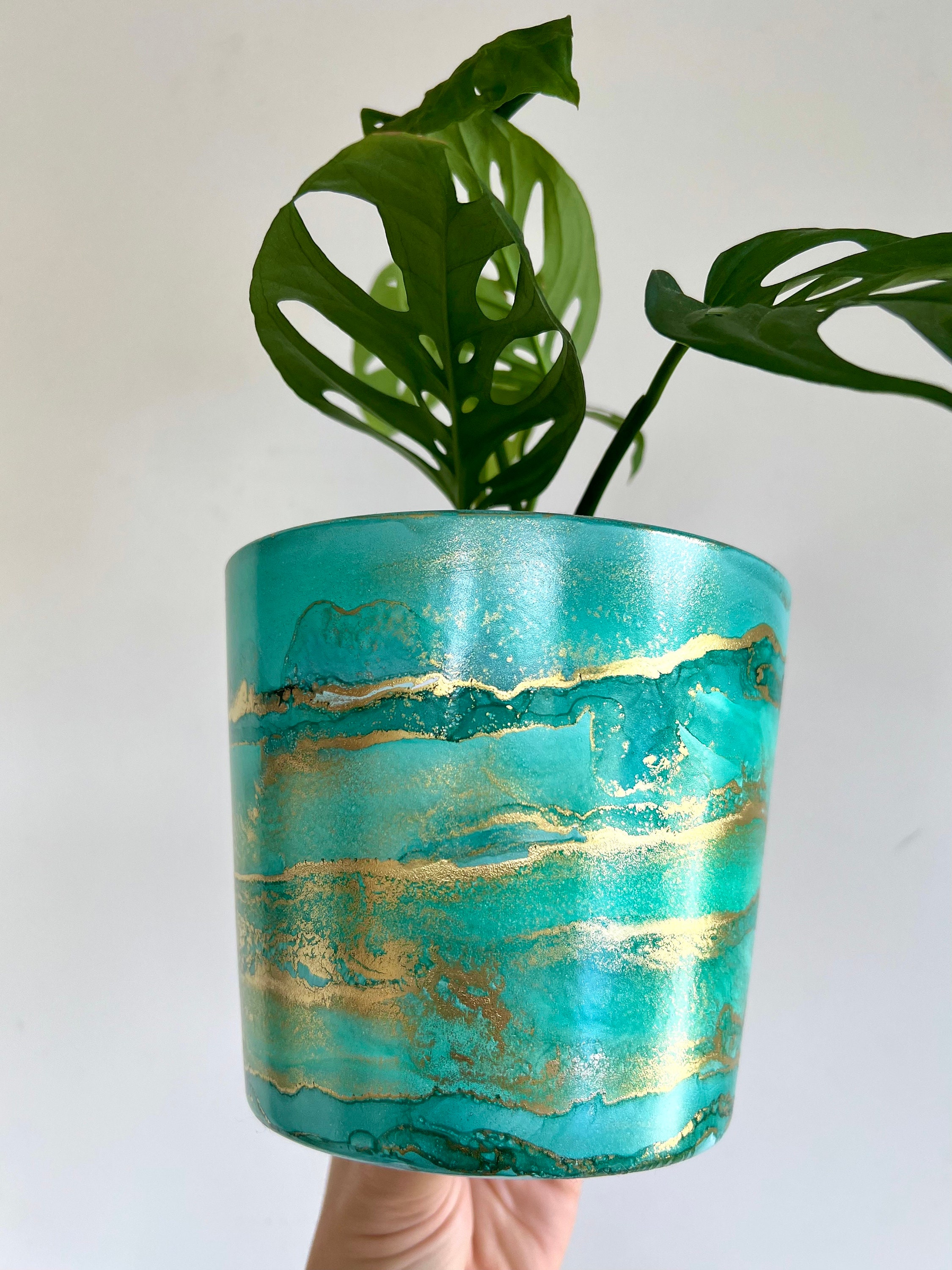 Turquoise Pot for Plants 7 - Etsy