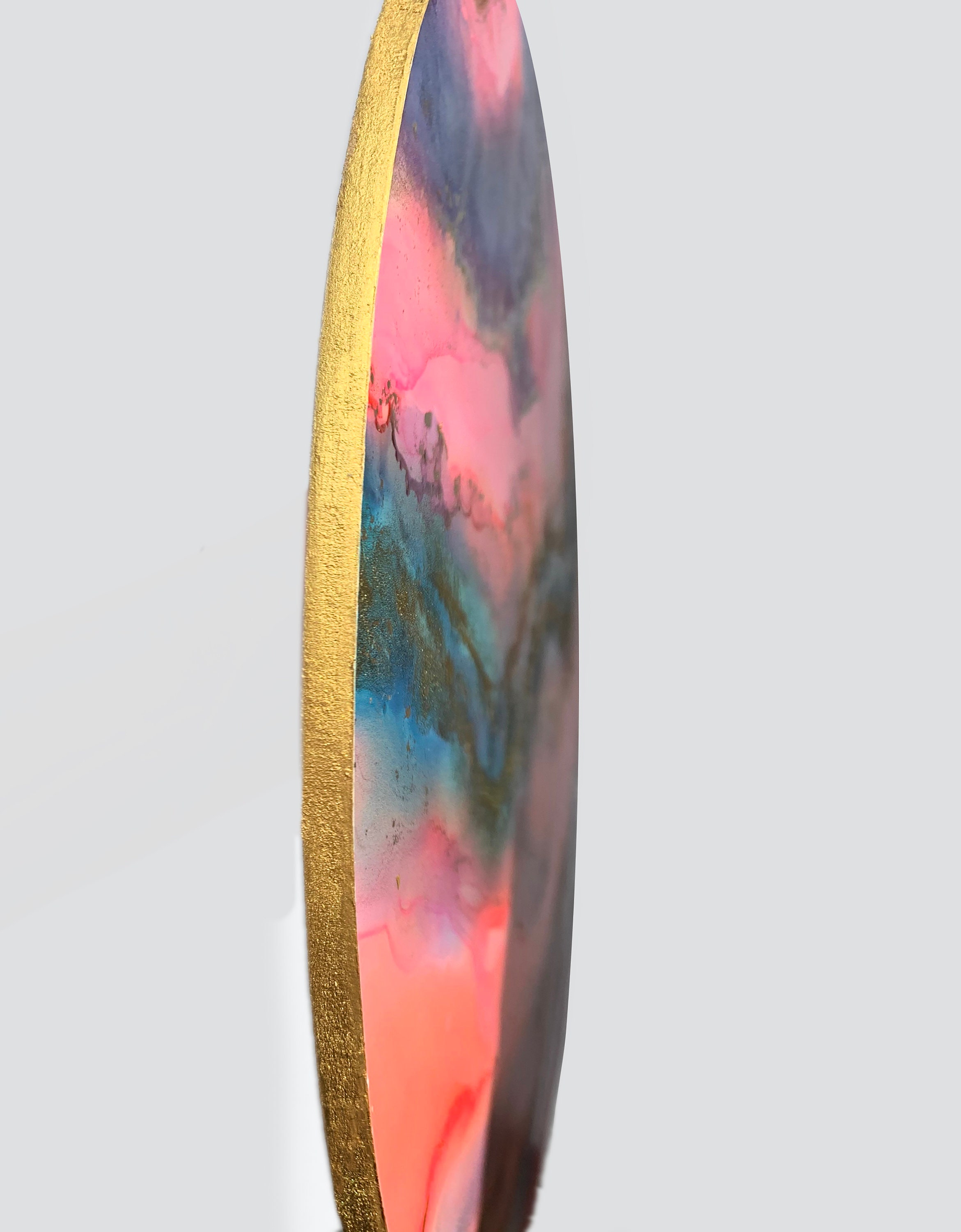 44cm Original Mounted Fluid Art Abstract Painting With Gold Etsy UK