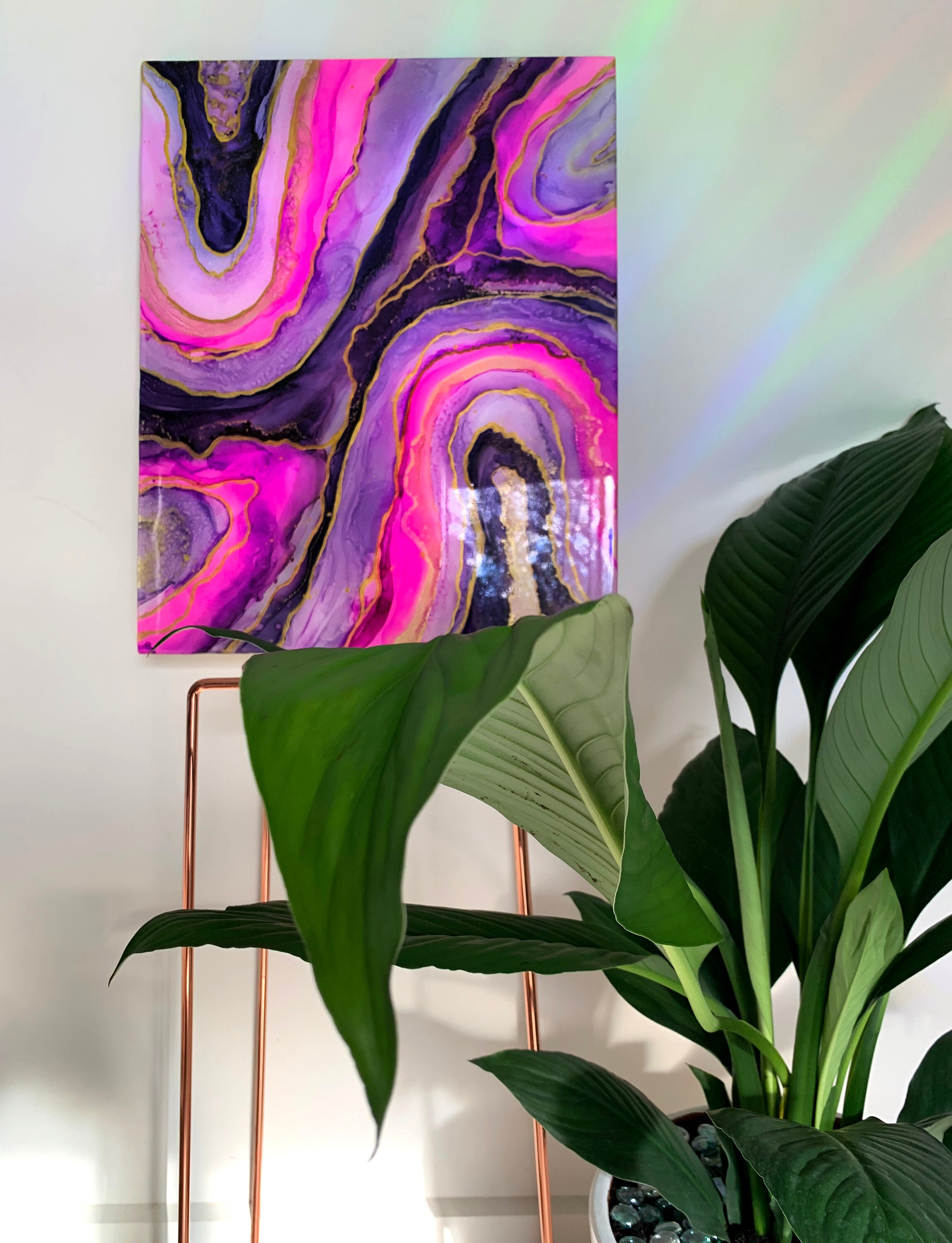 20 Original Resin Art Painting Fluid Art With Gold Etsy