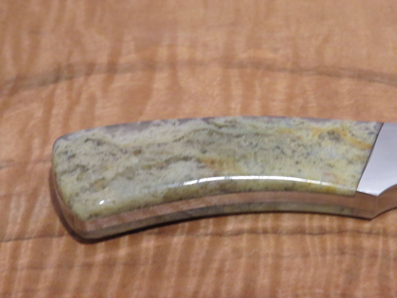 Green Moss Agate Knife scales on stainless blade Etsy.de