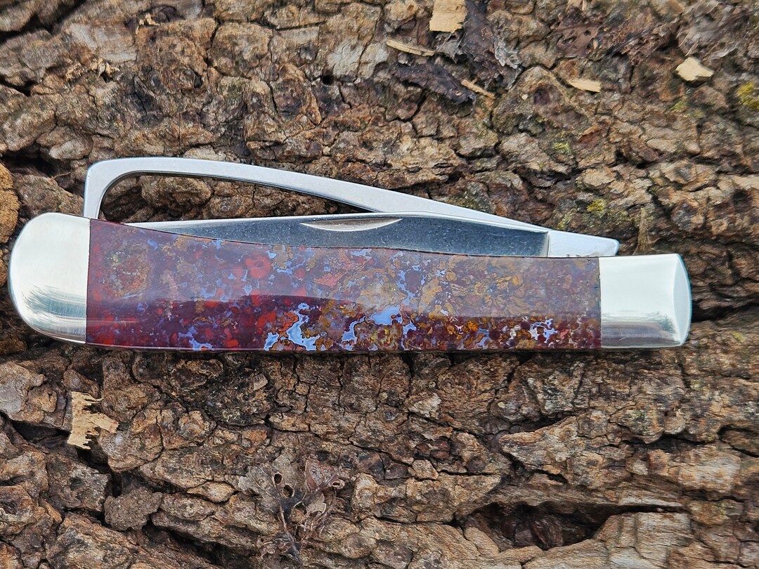 Custom Case XX Equestrian Knife With Maury Mountain Moss Agate Etsy