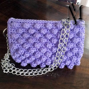 Handmade knitted bubble bag.