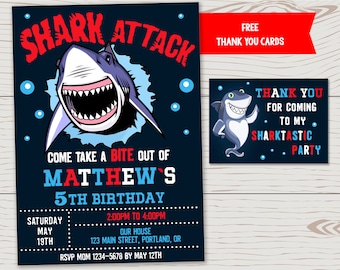 shark invitation etsy