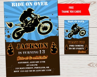 Motocross Invitation Etsy Motocross Invitation Etsy