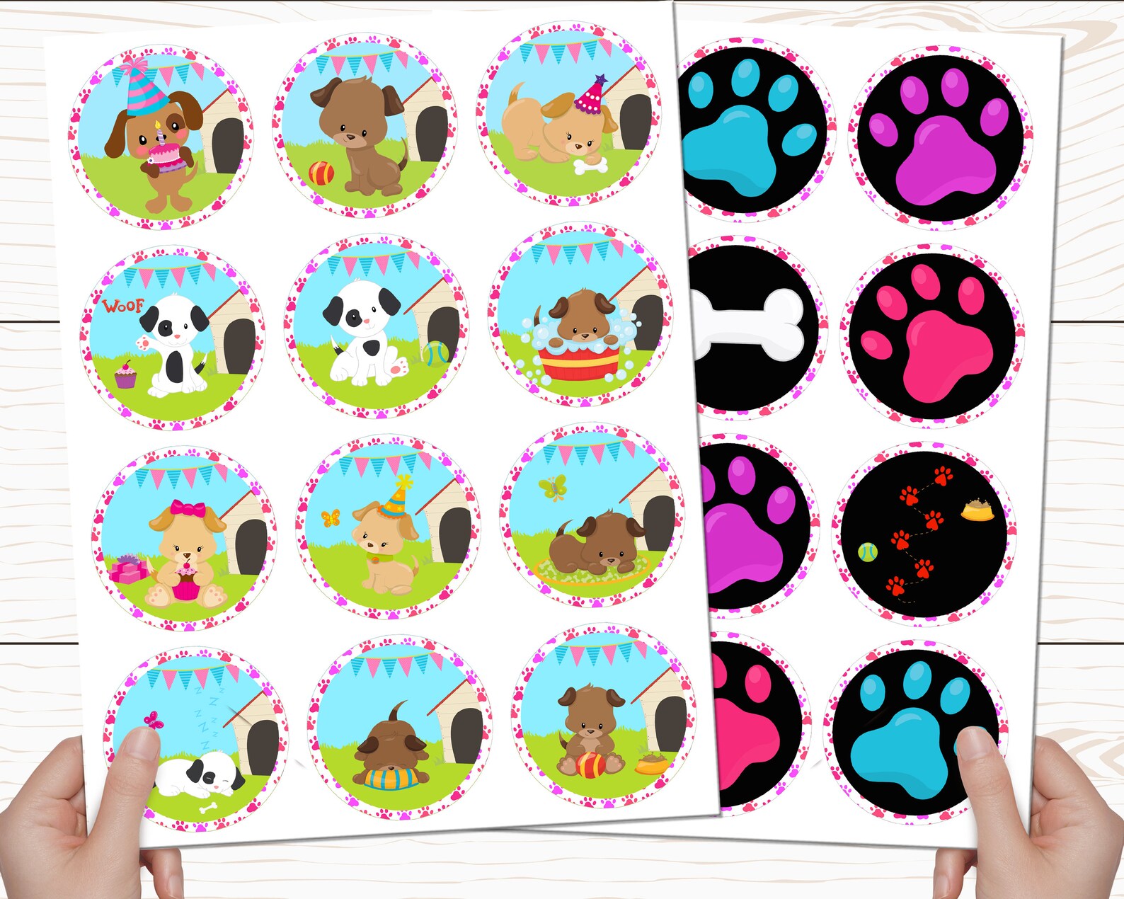 Puppy cupcake toppers instant dowload Puppy cake topper Puppy | Etsy