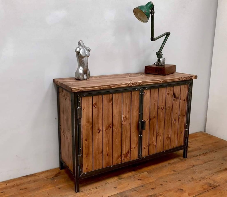 Industrial Rustic Style Sideboard Cupboard Storage Etsy