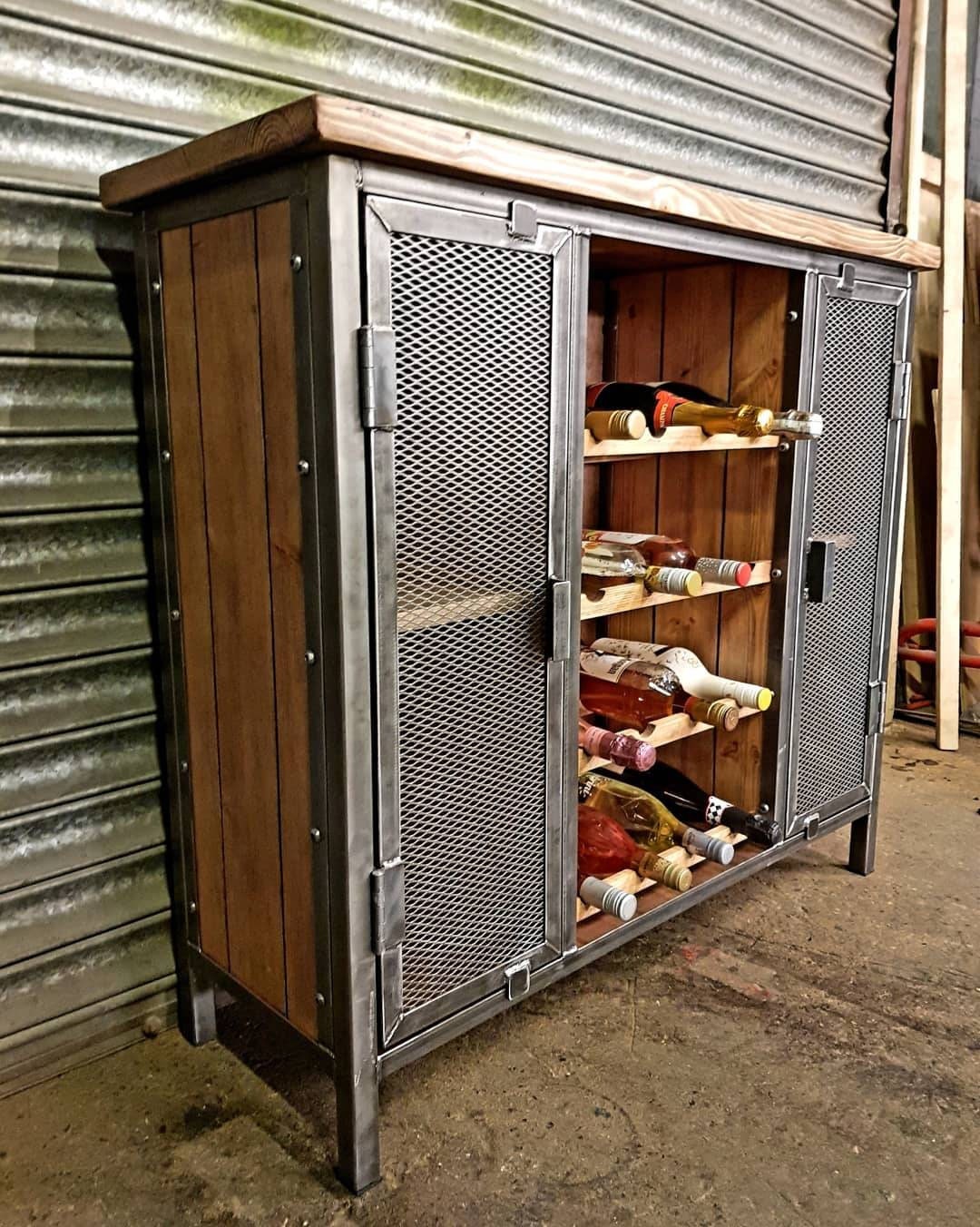 wine storage sideboard on Industrial Style Rustic Wine Cabinet Cupboard Storage Unit Etsy