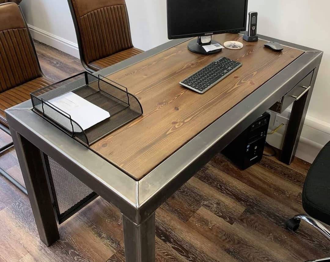 Industrial Style Desk Office Furniture. Metal Desk. | Etsy