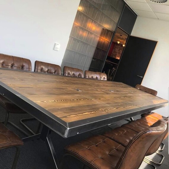 Industrial Style X Frame Office Table Boardroom Table Meeting Room Table Conference Room Table Industrial Furniture Handmade To Order