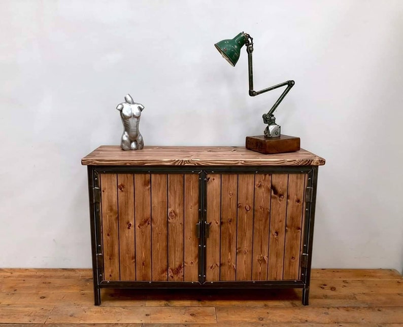 Industrial Rustic Style Sideboard Cupboard Storage Etsy