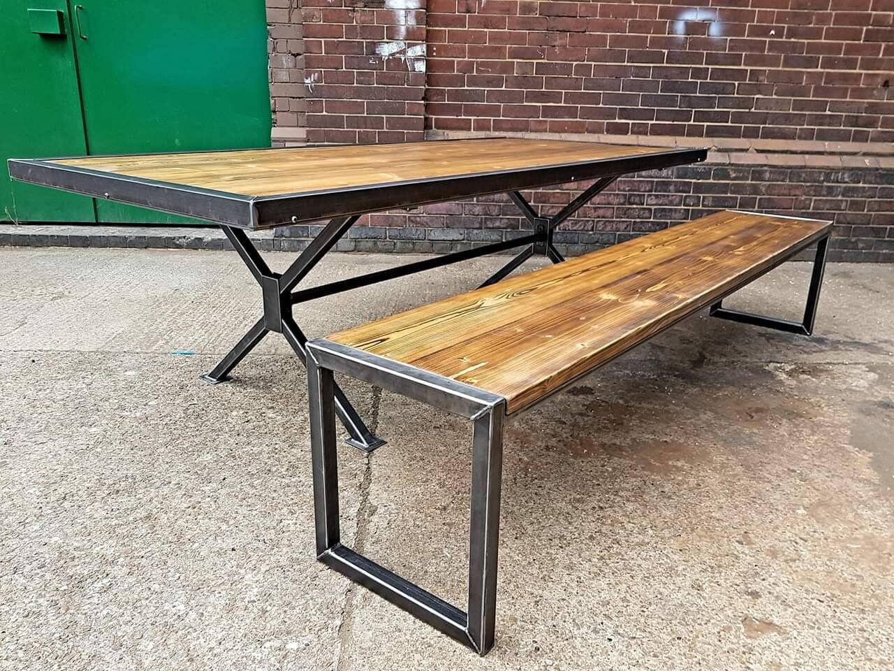 Industrial Style Sheffield Steel Table. Handmade To Order Etsy