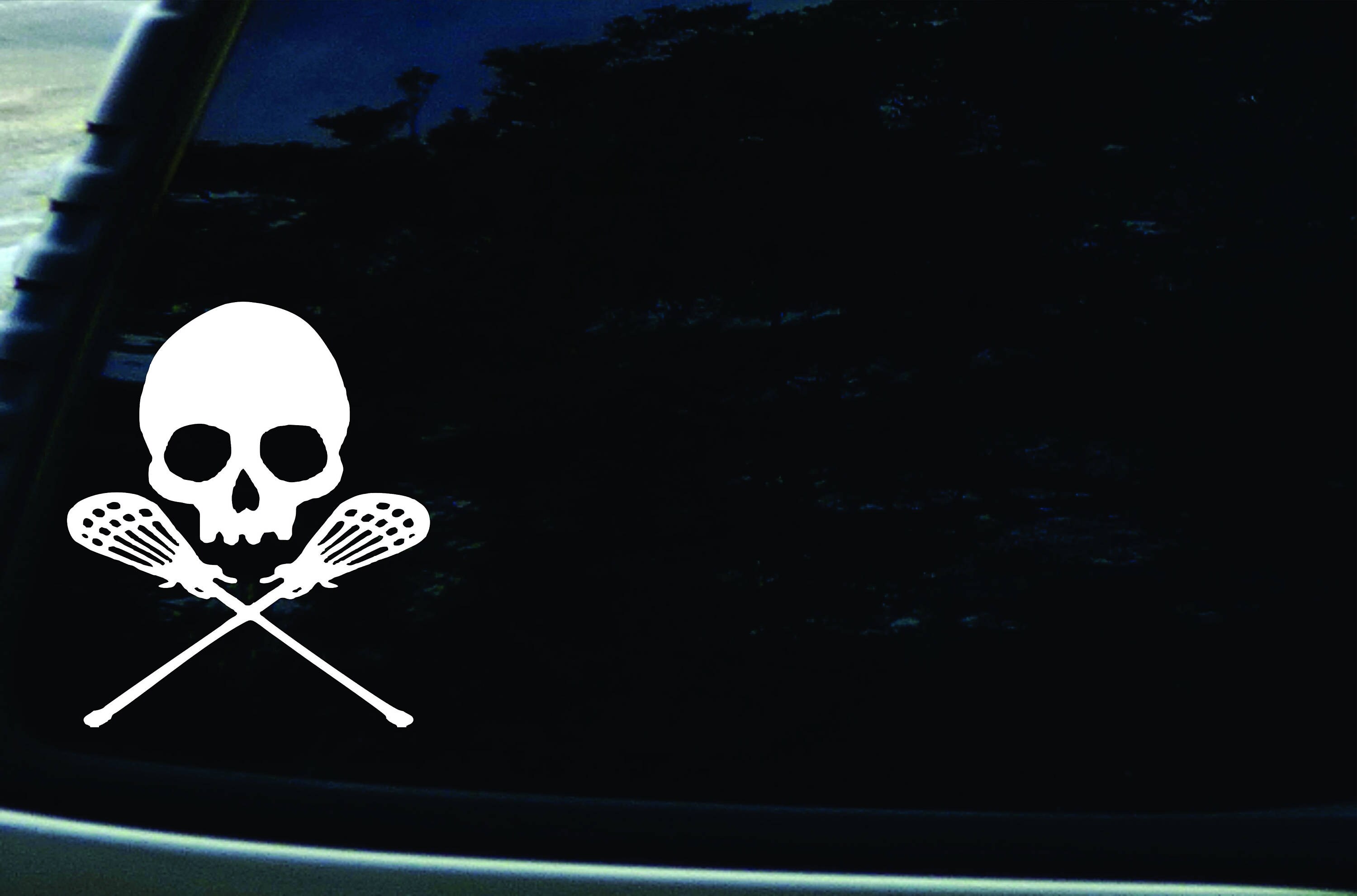 5 X 5.25 Lacrosse Skull Decal Etsy Canada