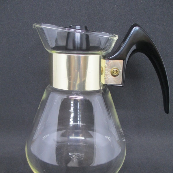 Vintage Corning Ware Glass Coffee Pot, Heat Proof Glass Coffee/Tea Pot, 2 Cup Corning Glass Coffee Pot, Corning Coffee Pot, CORNING, Tea Pot