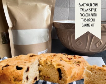 Bake Your Own Focaccia, Baking Kit, Cooking Kit, Artisan Bread Kit, bake at home, Baking Gift, Artisan Bread Baking Kit.