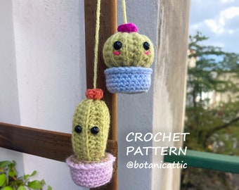 Cacti Crochet Car Hanging Pattern, Cacti Crochet pattern, Cactus Crochet pattern, Succulent Crochet Pattern