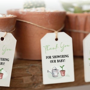 Little Sprout Baby Shower Danke Tags, Danke für das Duschen unseres Babys mit Liebe Tags, Plant Baby Shower Favors Tags für Pflanzen
