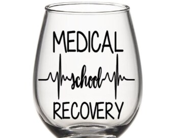Medical school gift. Medical school wine glass. Med school gift. Med school wine glass. Med school glasses. Medical wine glass. Med wine gla
