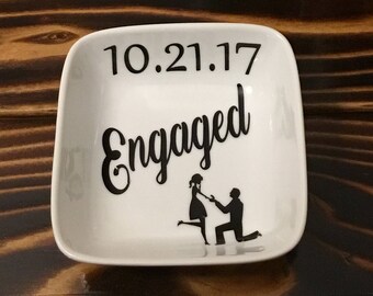 Engagement ring dish. Engagement gift. Ring dish engaged. I said yes ring dish. Mrs ring dish. Jewelry ring dish. I said yes gift.