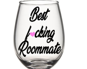 Roommate wine glass. Roommate gift. Roommate glass. Roommate glasses. Roomie wine glass. Roomie gift