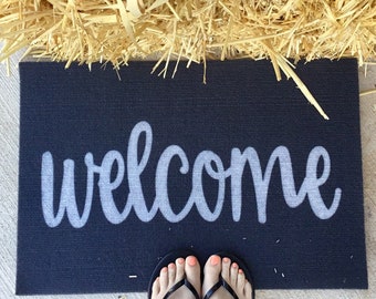 Welcome mat. Welcome indoor mat. Welcome outdoor mat. Housewarming gift. Homeowner gift. Welcome mat. Front foot mat. Welcome front foot mat