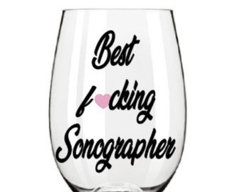 sonographer gift. Sonographer wine glass. Ultrasound tech gift. Ultrasound wine glass. Ultrasound tech wine glass.