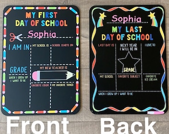 First day of school sign. Last day of school sign. Reusable first and last day school sign. Chalkboard school sign. Chalkboard first last