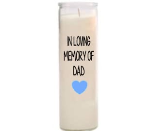 In loving memory of dad candle. In loving memory of dad gift. In memory of dad candle. Rip dad.  Sorry for your loss gift.