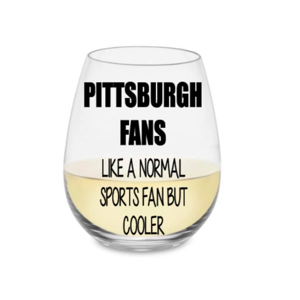 Pittsburgh wine glass. Pittsburgh glass. Pittsburgh gift.