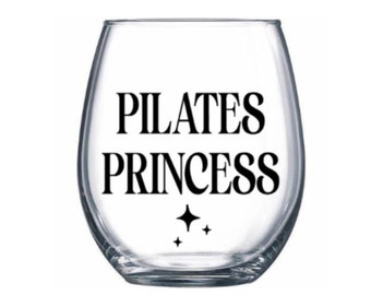 Pilates gift. Pilates wine glass. Pilates glass.