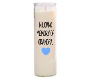 In loving memory of grandpa candle. In loving memory of grandpa gift. Rip grandpa. Sorry for your loss candle gift. Rip candle.