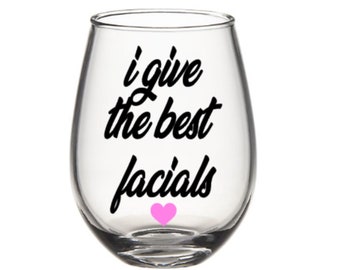 Esthetician wine glass. Esthetician gift. Esthetician glass.