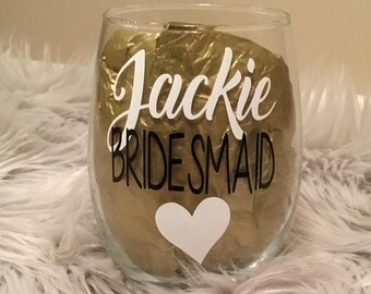 Bridesmaid wine glass. Bridesmaid gift. Bridesmaid ask gift. Asking to be bridesmaid. Bridal party gift. Bridesmaid wine glasses. Bridesmaid