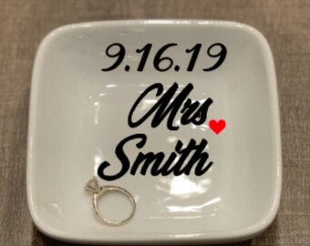 Mrs ring dish. Mrs gift. Mrs dish. I said yes ring dish. Engagement ring dish. Married ring dish. Engaged ring dish. Ring dish engagement