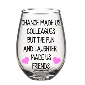 Coworker Wine Glass. Coworker Gift. Work Bestie Wine Glass. | Etsy