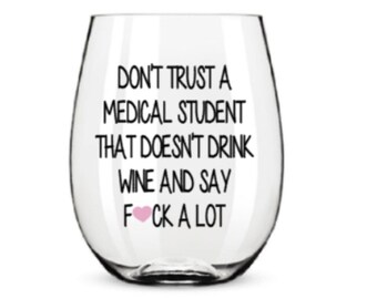 Med school wine glass. Med school. Med school gift. Med student wine glass. Med student gift. Medical school wine glass. Medical school gift