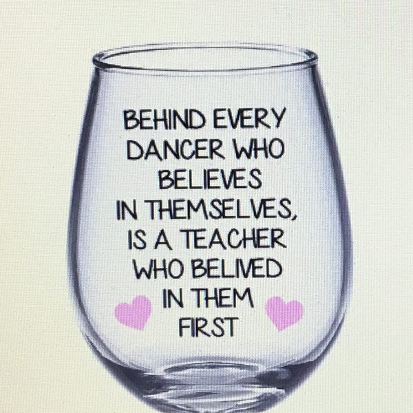 Dancer wine glass. Dance teacher wine glass. Dance teacher gift. Dancer gift. Dancing wine glass. Dancing gift. Gift for dancer.