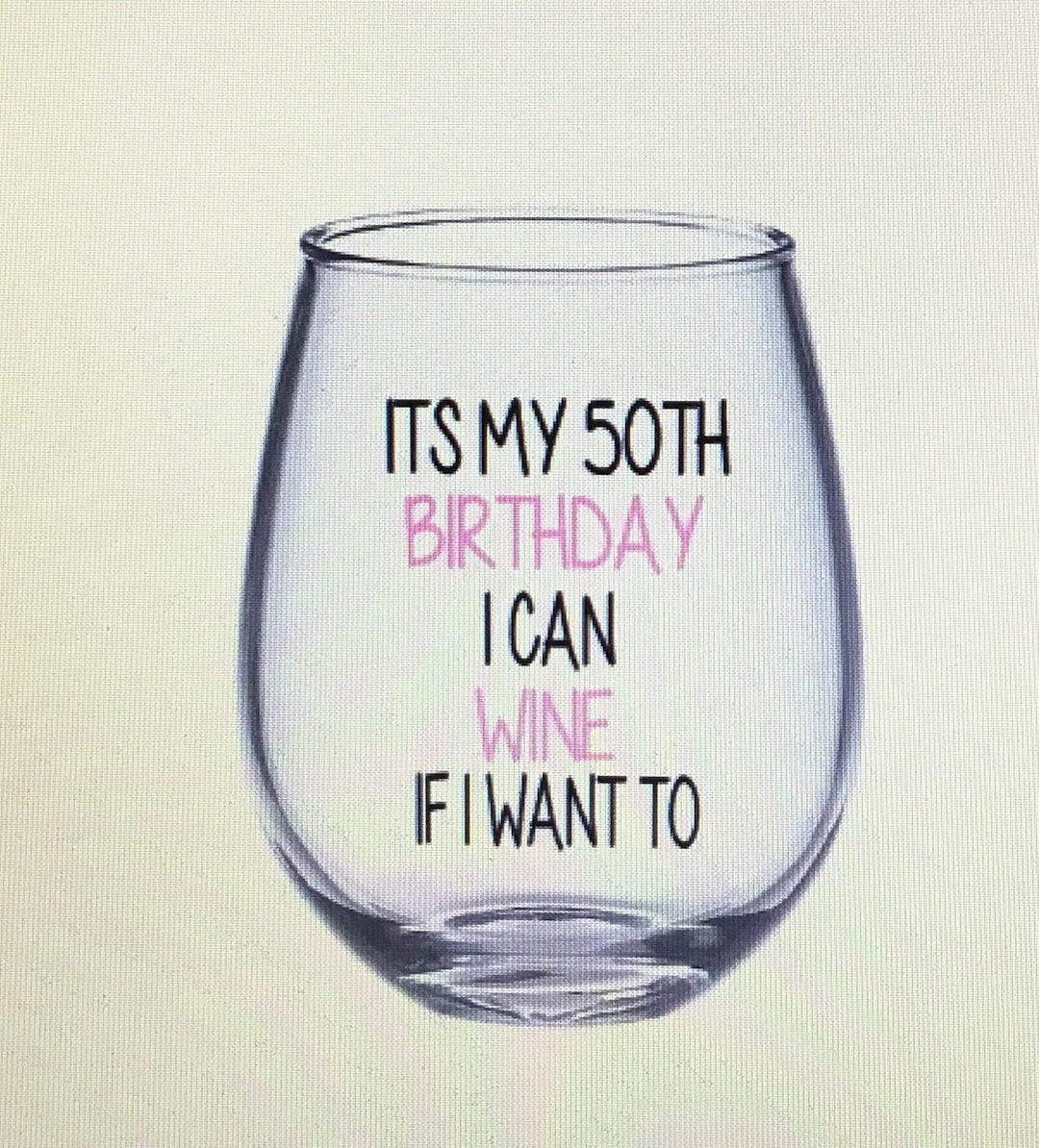 50th Wine Glass. 50th Gift. 50th Birthday Gift. Gift for 50th. Etsy