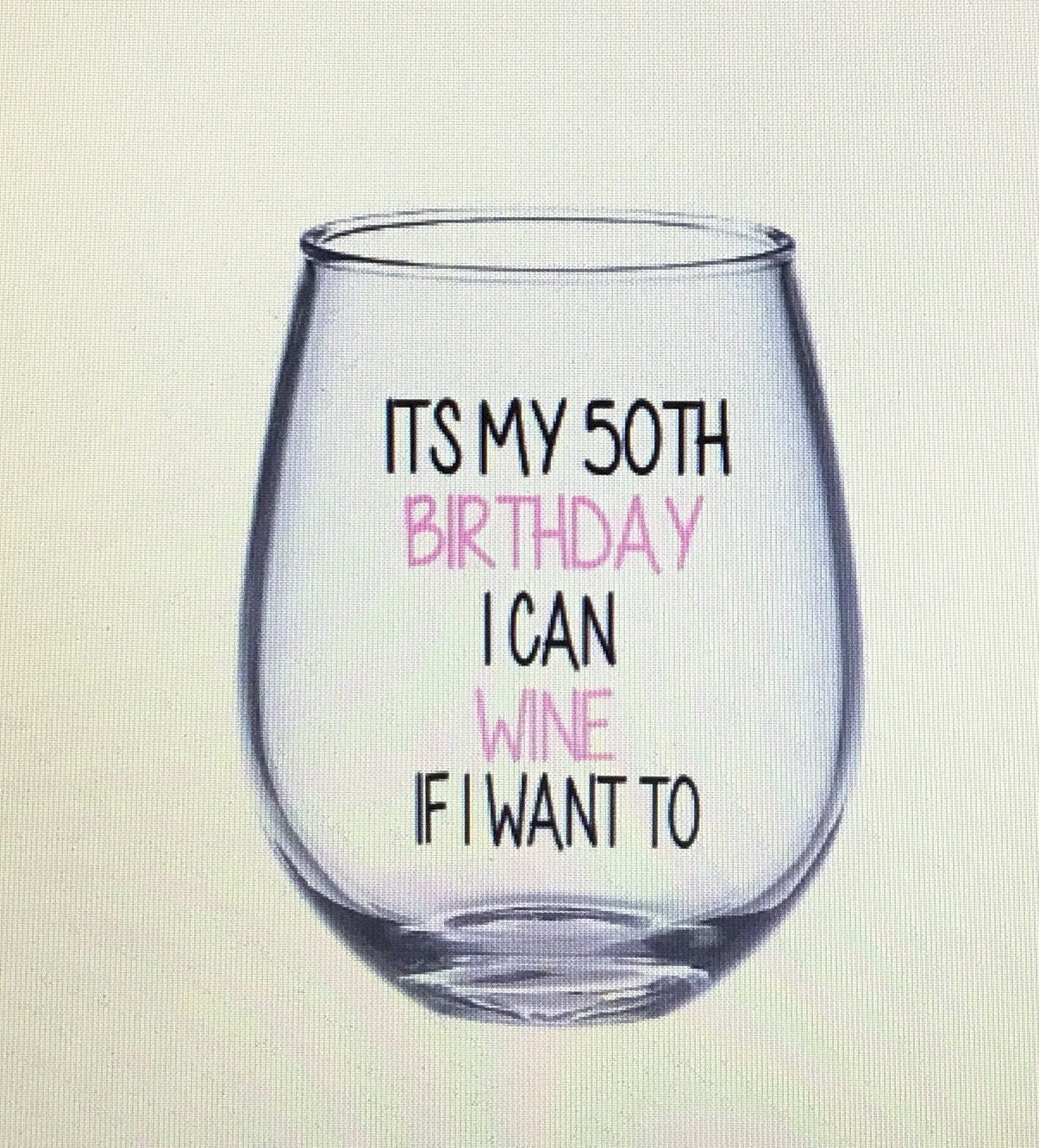 50th wine glass. 50th gift. 50th birthday gift. Gift for 50th. Etsy