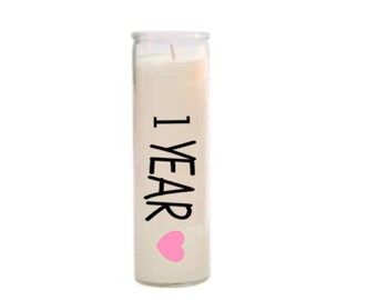 1 year anniversary gift. 5 year anniversary gift. Anniversary gift. Anniversary candle. 1 year anniversary candle.