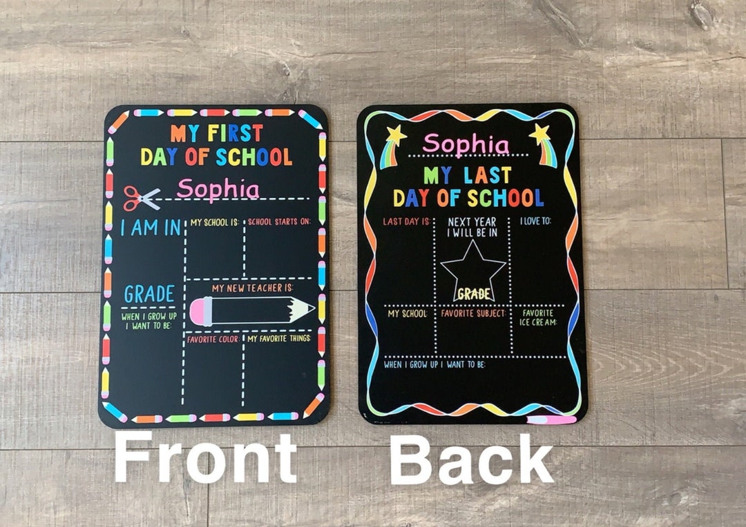 Pizarra Escolar Para El Primer Día, Pizarra Colorida Para Manualidades, Letrero Escolar único