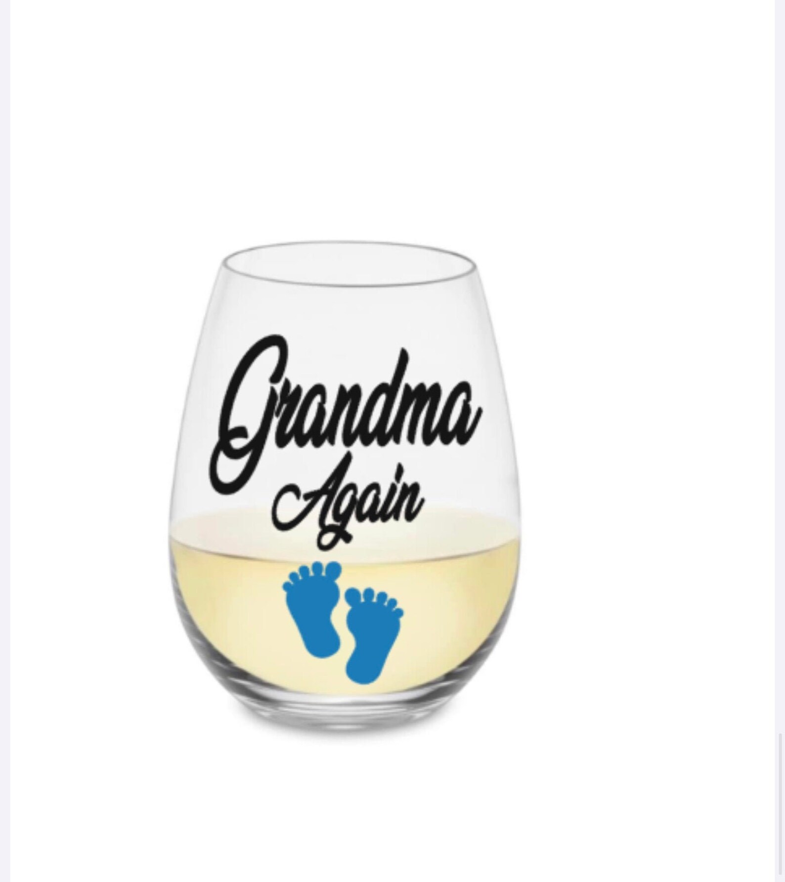 Grandma Wine Glass. Grandma Again Wine Glass. Grandma Glass. Etsy