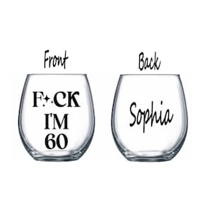 60th wine glass. 60th birthday wine glass. 60th gift. 60 wine glass. 60 gift  gift for 60th. Gift for 60th birthday. 60th birthday gift